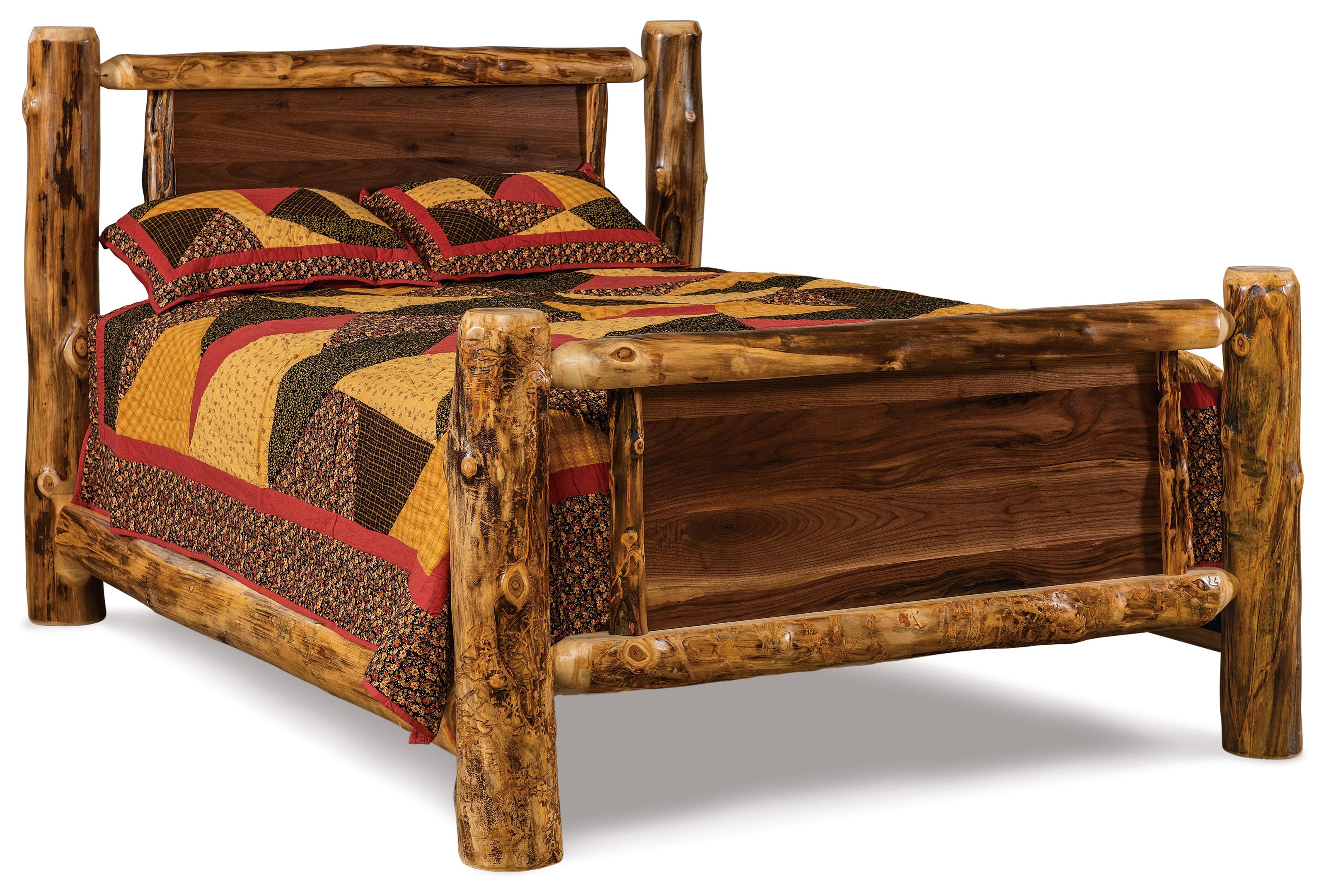 Fireside Log Furniture Log Bedroom Queen Panel Bed Wayside Furniture